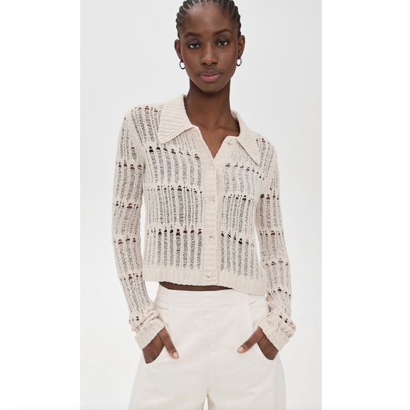 201. LEE MATTHEWS Polly Cardigan Open Knit $410 NWOT XS - Picture 1 of 6